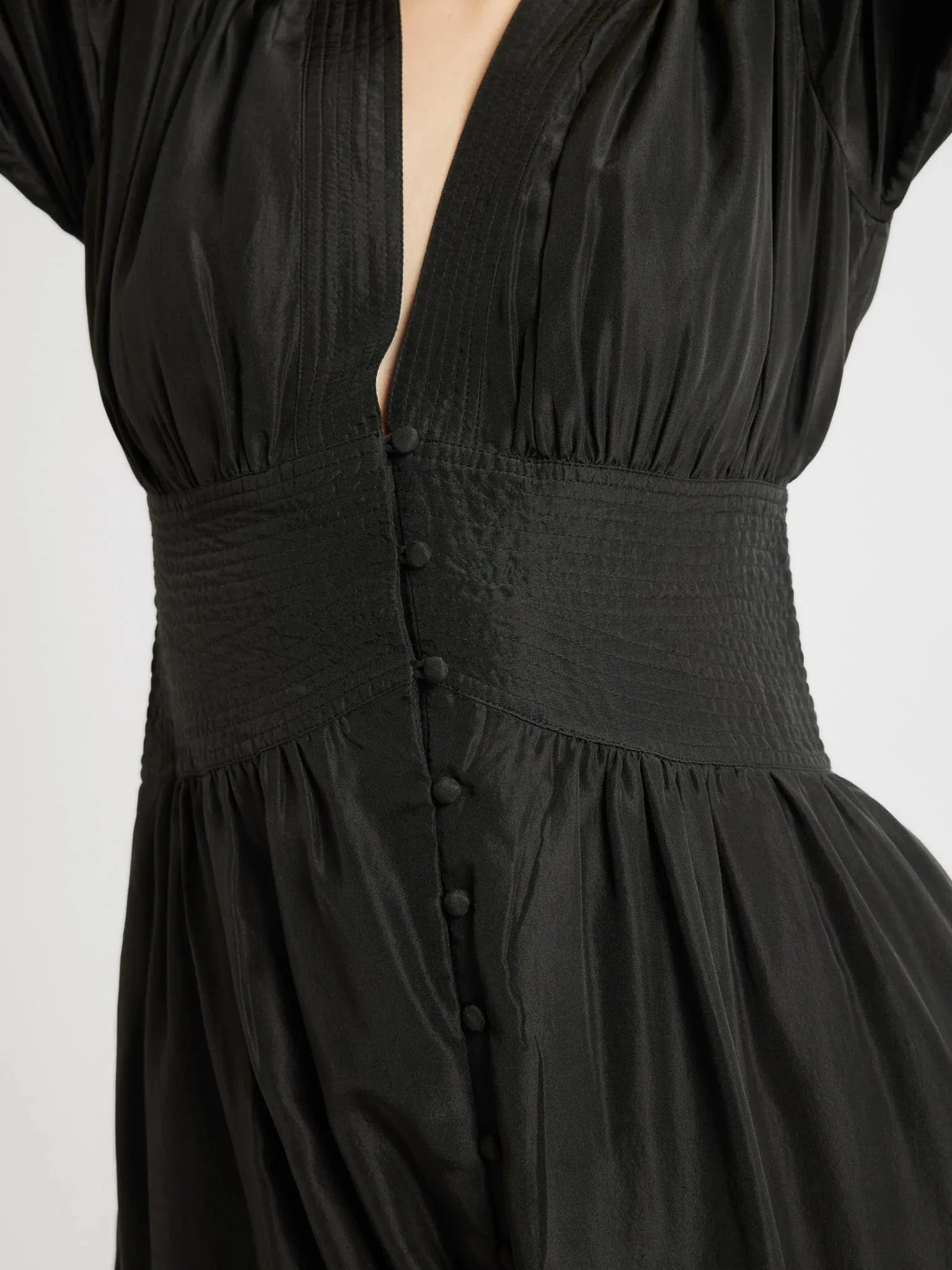 Anya Dress in Black Washed Silk sold by Beau & Ro product image thumbnail 5