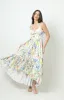 Arya Dress in White Multi Garden sold by Beau & Ro