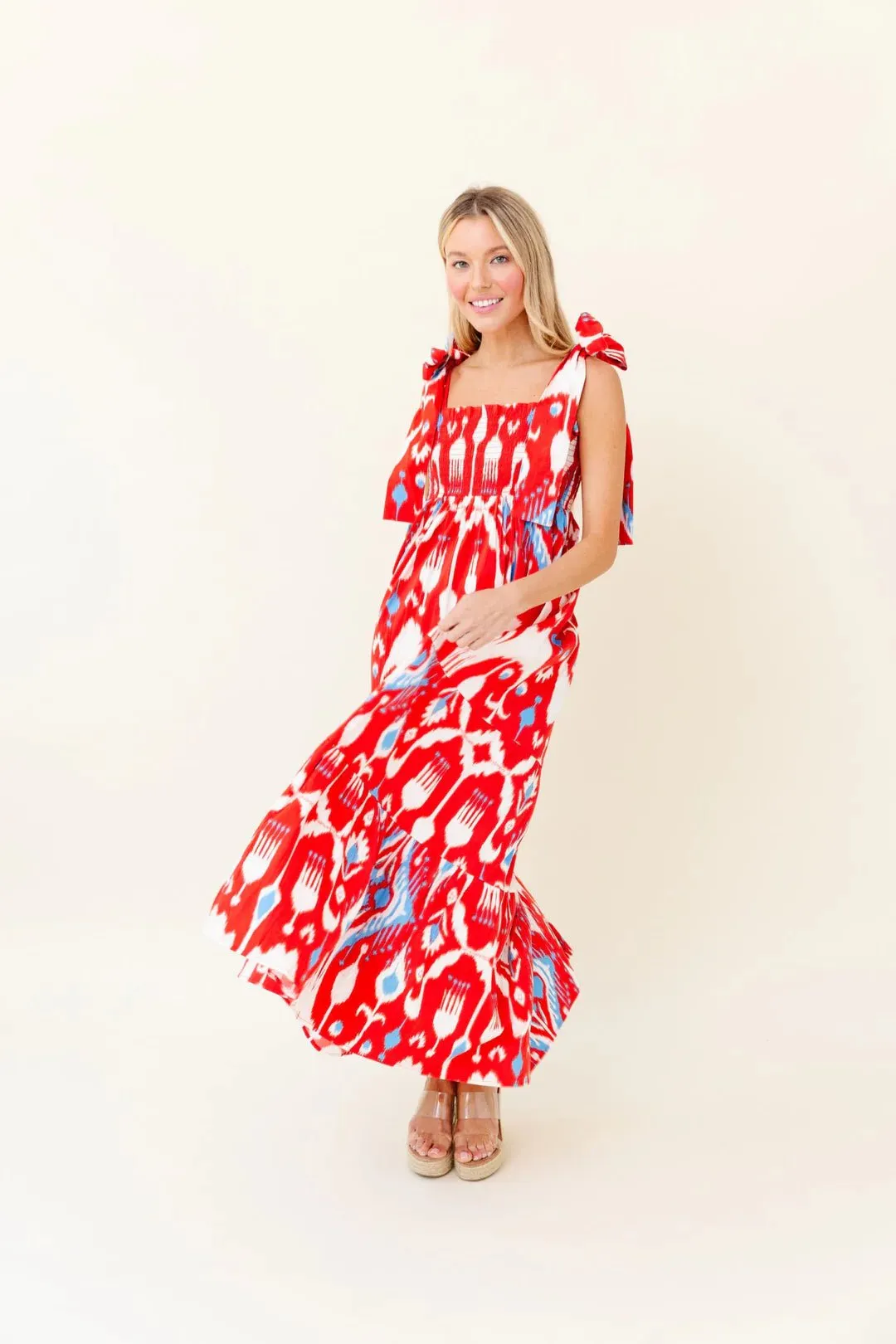 Kelly Dress in Firecracker Ikat sold by Beau & Ro product image thumbnail 5