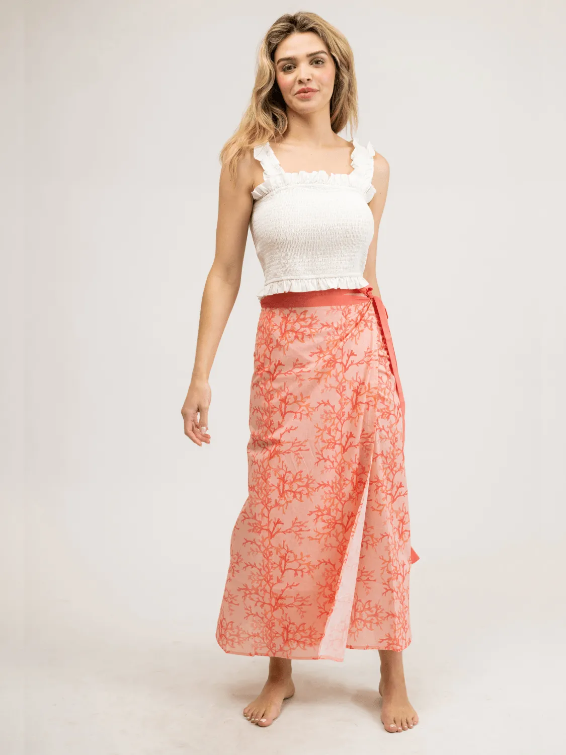 The Sarong Skirt | Pink Coral sold by Beau & Ro