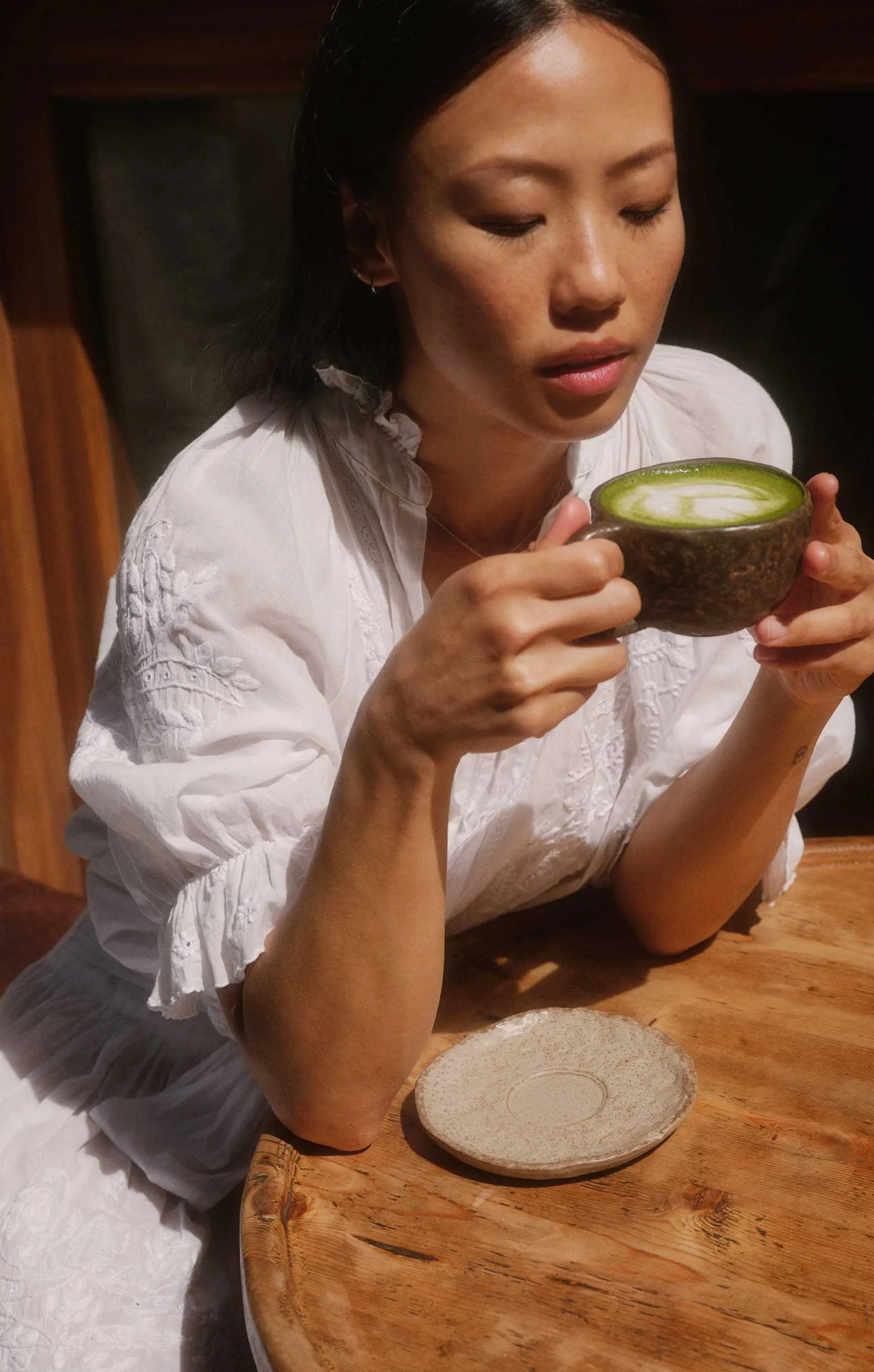 White Blouson Dress with Embroidery sold by Beau & Ro product image thumbnail 4