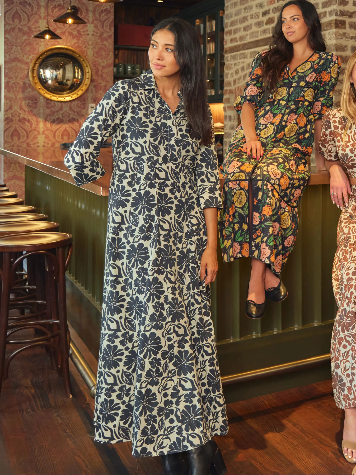 The Alexa Dress | Black Flower Power sold by Beau & Ro product image thumbnail 2