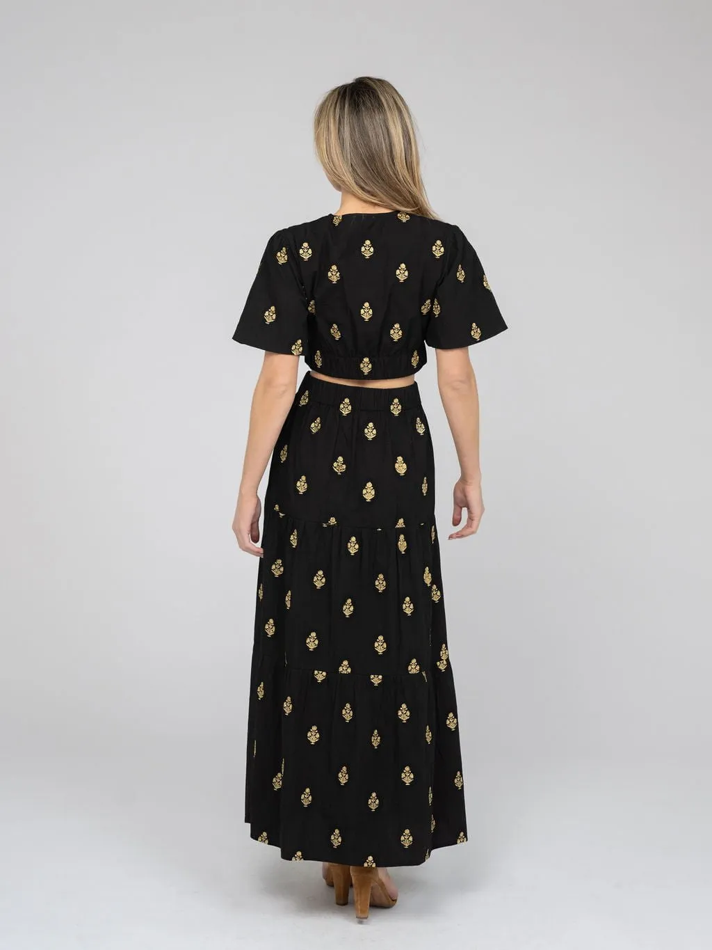 The Abby Skirt | Gold & Black Embroidery sold by Beau & Ro product image thumbnail 4