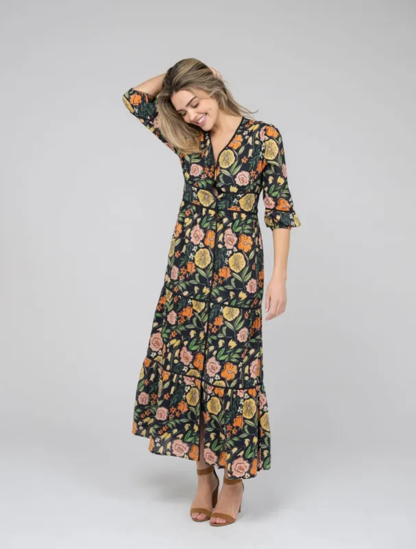 The Anna Dress | Black Fall Garden sold by Beau & Ro