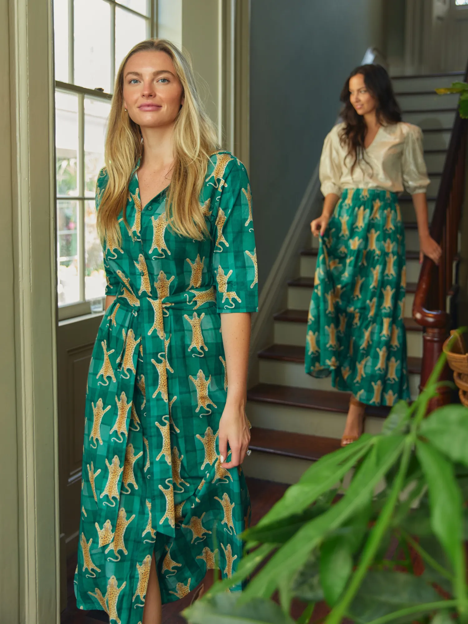 The Eloise Dress | Green Cheetah sold by Beau & Ro product image thumbnail 2