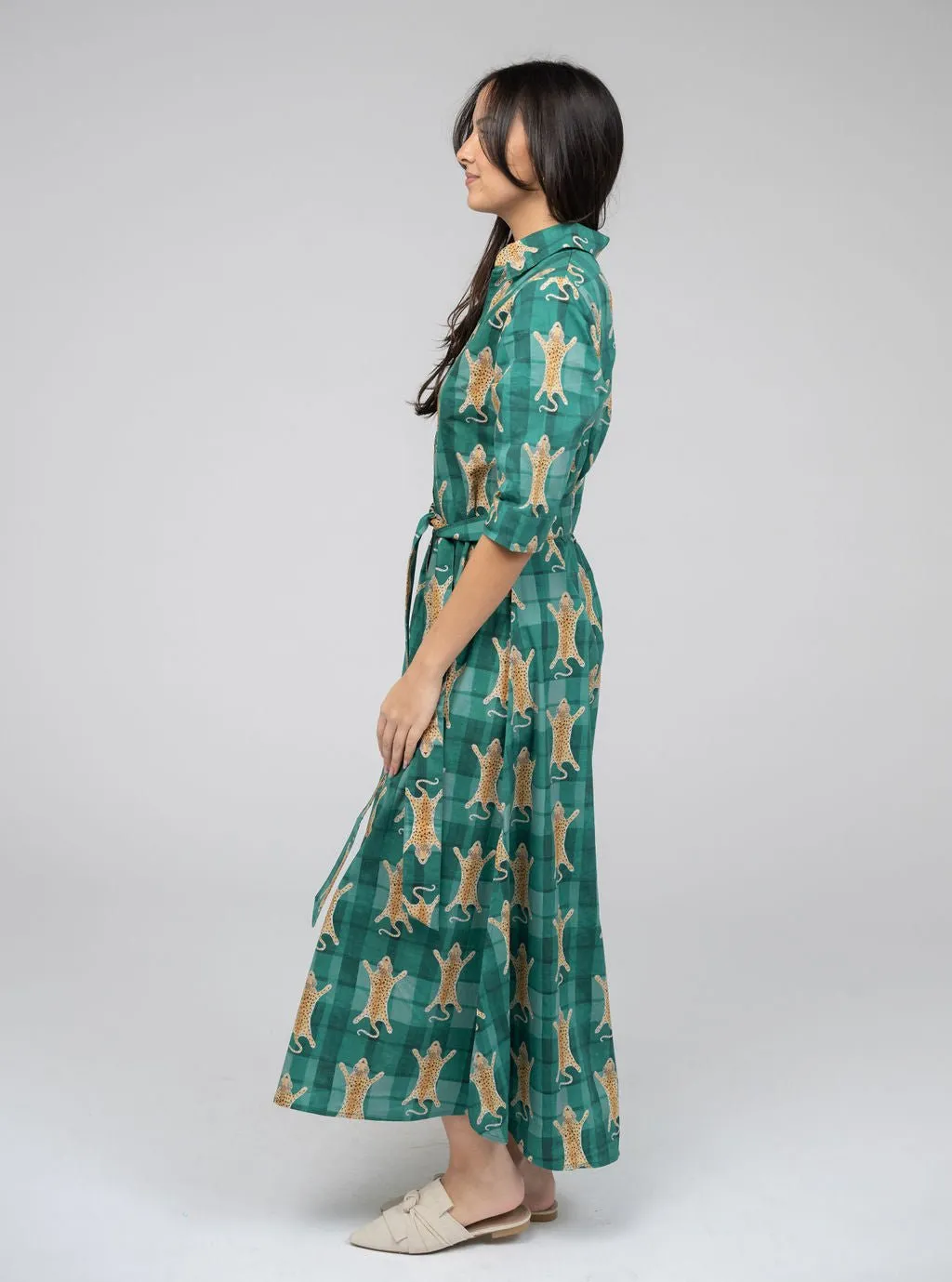 The Eloise Dress | Green Cheetah sold by Beau & Ro product image thumbnail 4