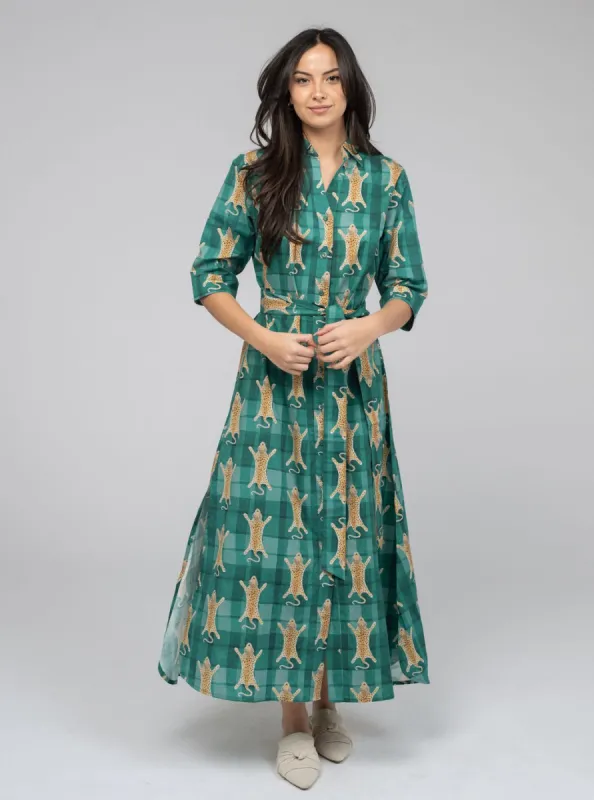 The Eloise Dress | Green Cheetah sold by Beau & Ro