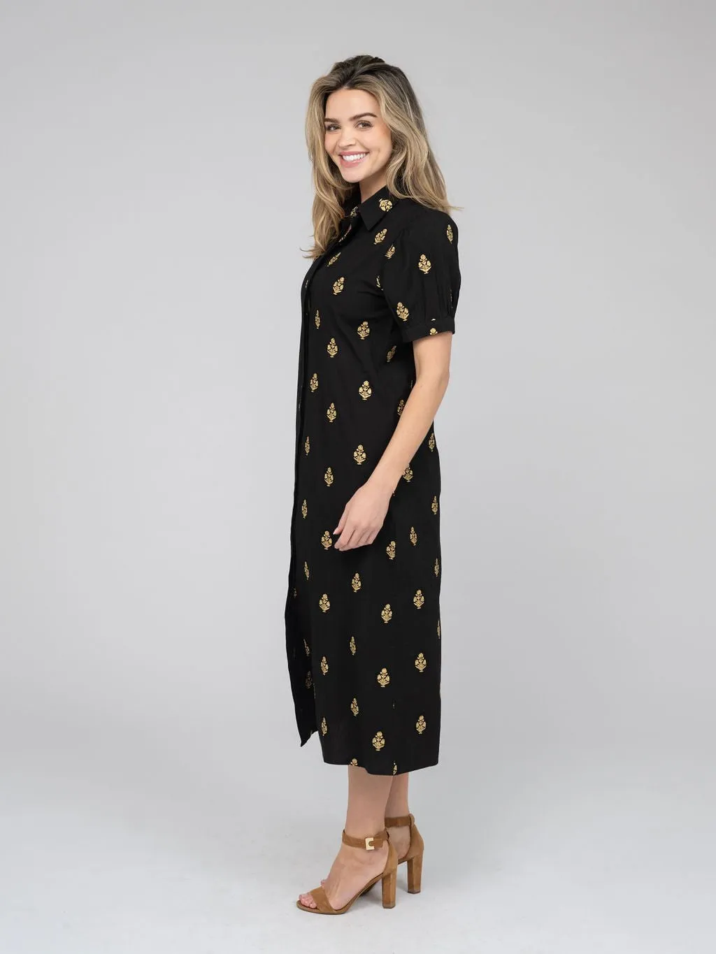 The Kris Dress | Gold & Black Embroidery sold by Beau & Ro product image thumbnail 3