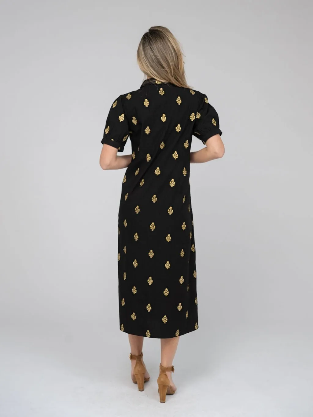 The Kris Dress | Gold & Black Embroidery sold by Beau & Ro product image thumbnail 4