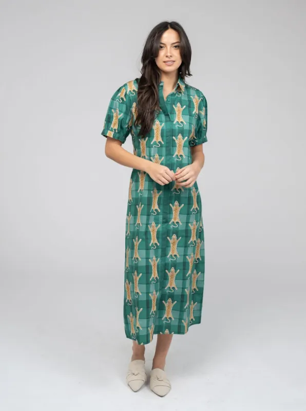 The Kris Dress | Green Cheetah sold by Beau & Ro