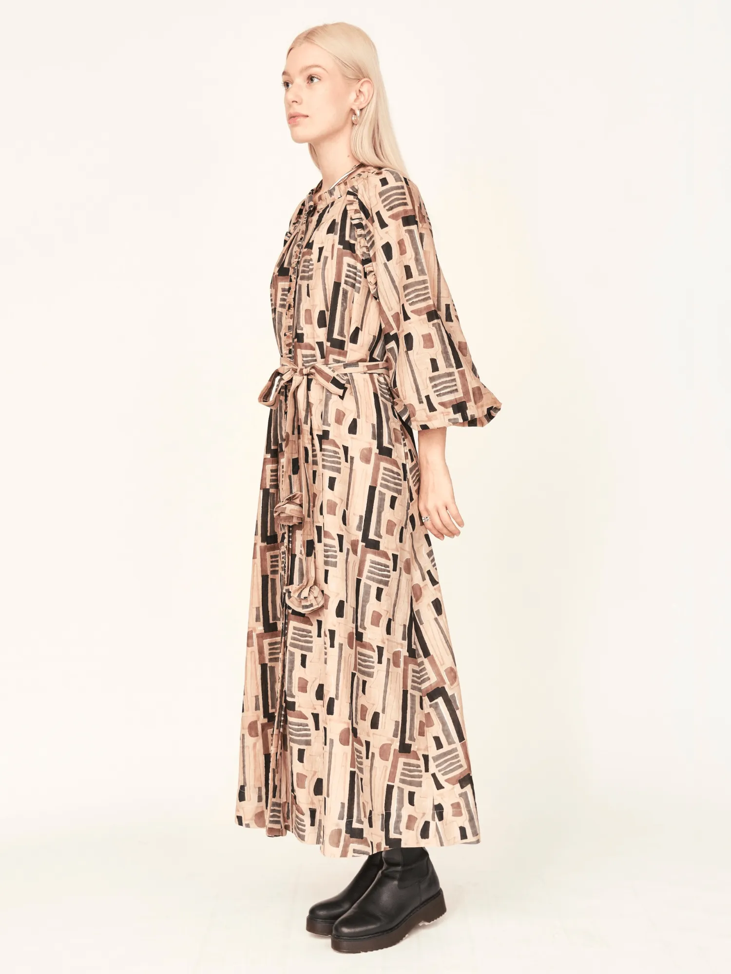 Somerset Dress in Sand Labyrinth sold by Beau & Ro product image thumbnail 3