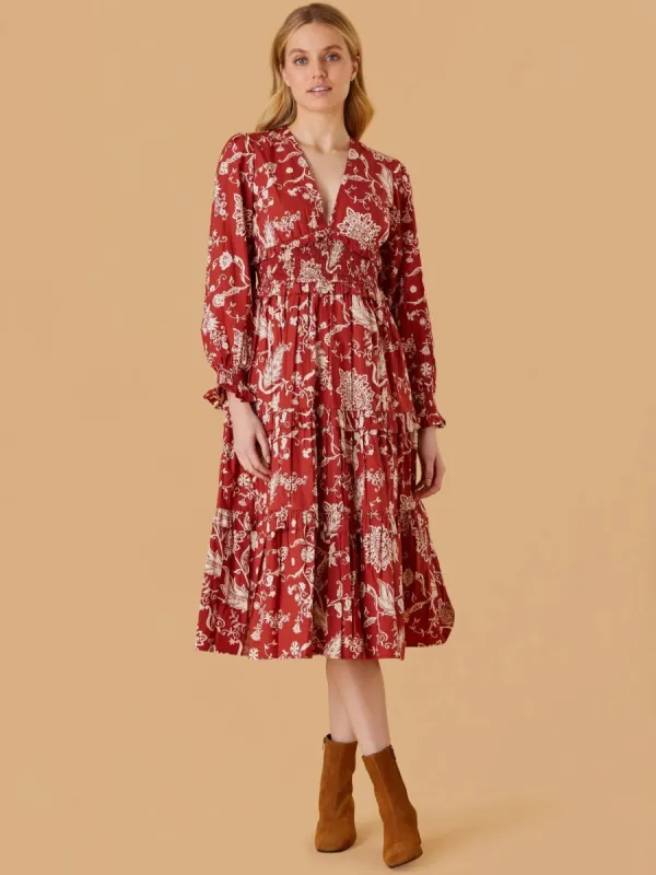 Sloan Dress in Rust sold by Beau & Ro