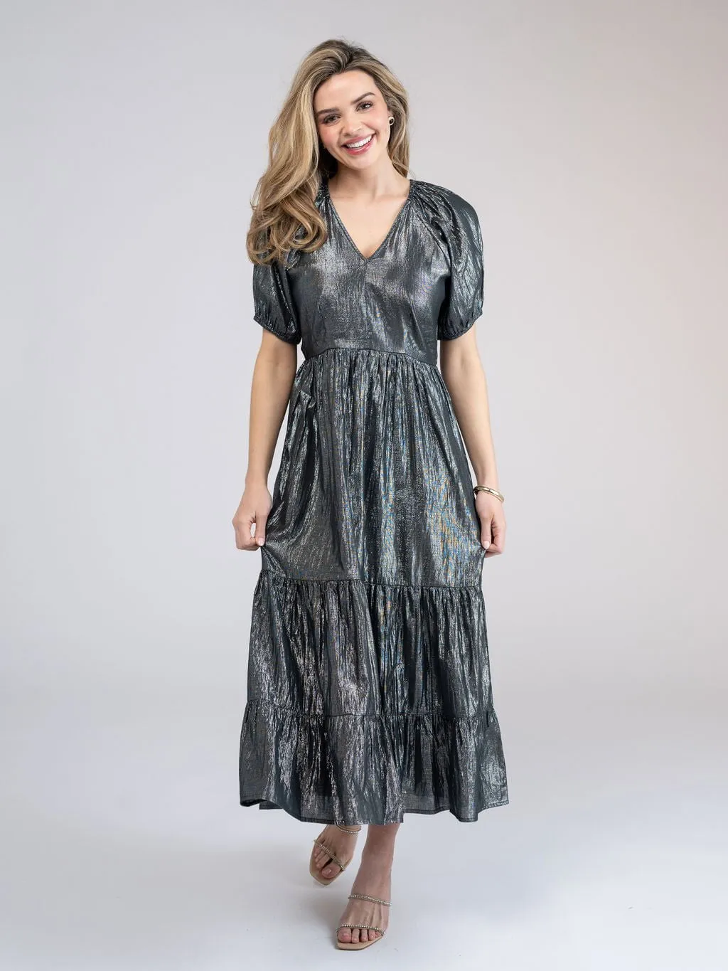 The Poppy Dress | Black Lurex sold by Beau & Ro