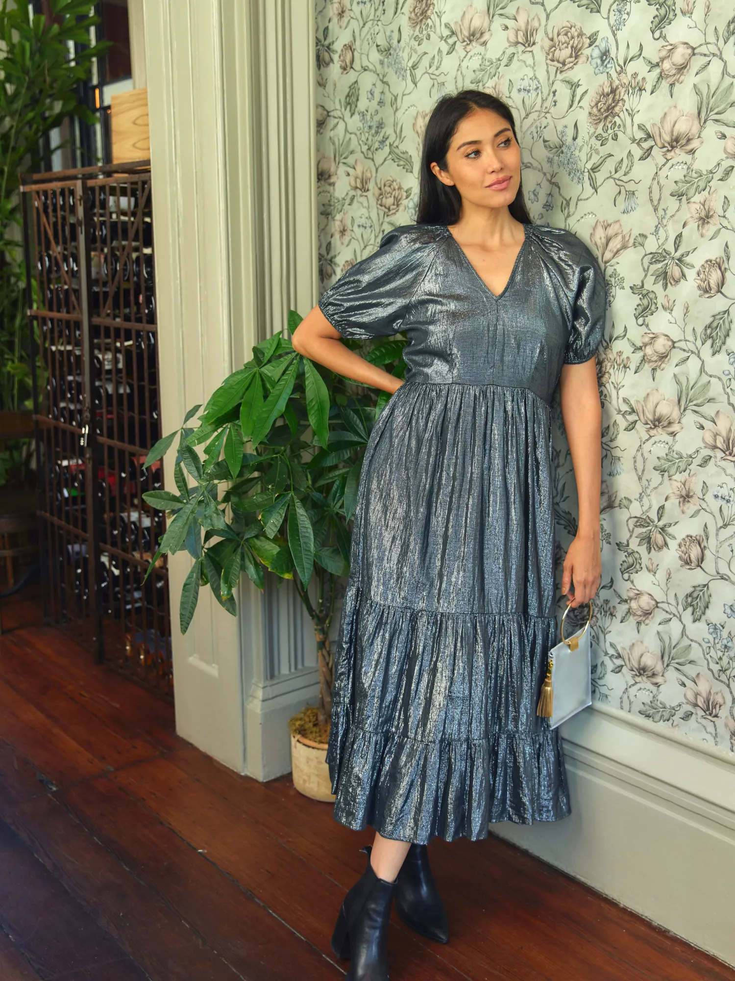 The Poppy Dress | Black Lurex sold by Beau & Ro product image thumbnail 2