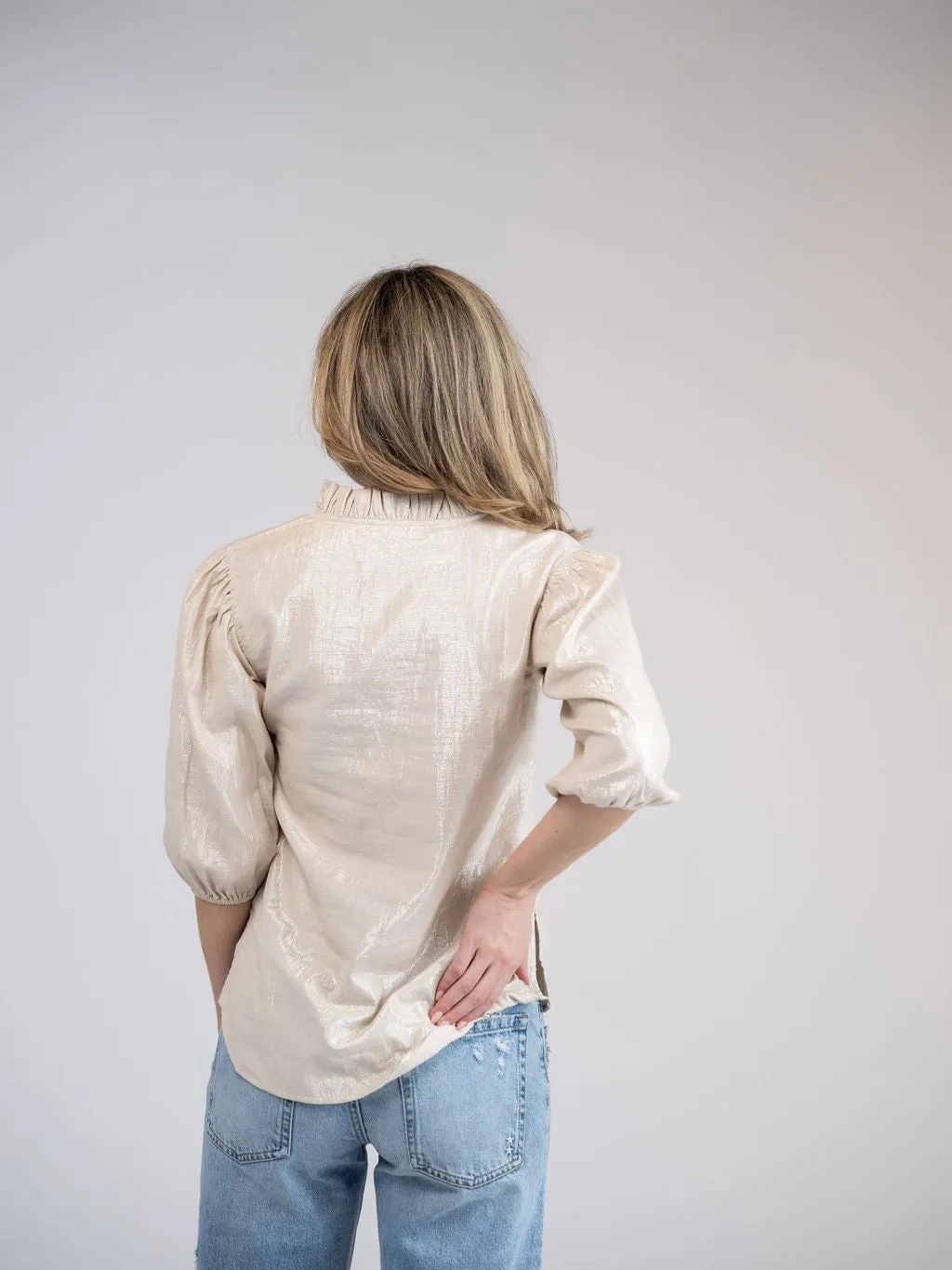 The Lily Top | Beige Lurex sold by Beau & Ro product image thumbnail 5