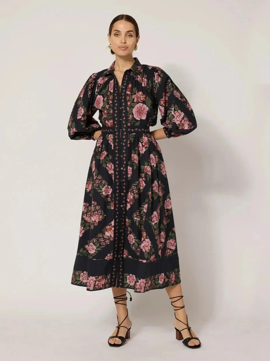 Gillian Midi Dress in Juliet sold by Beau & Ro