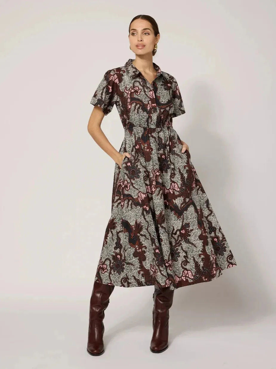 Joanne Midi Dress in Castello sold by Beau & Ro