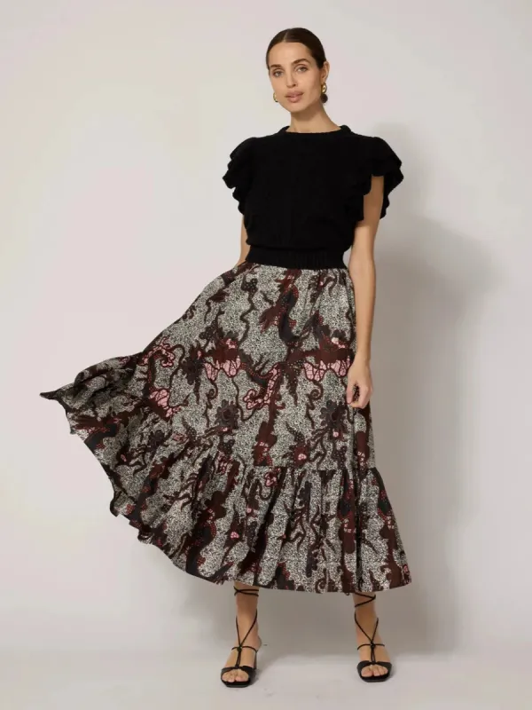 Keisha Ankle Skirt in Castello sold by Beau & Ro