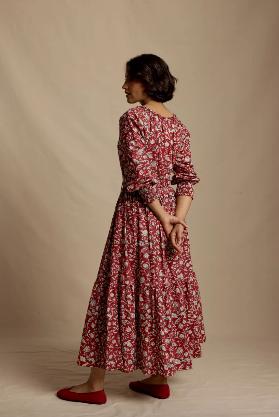 Camille Dress in Ruby Petal sold by Beau & Ro product image thumbnail 3