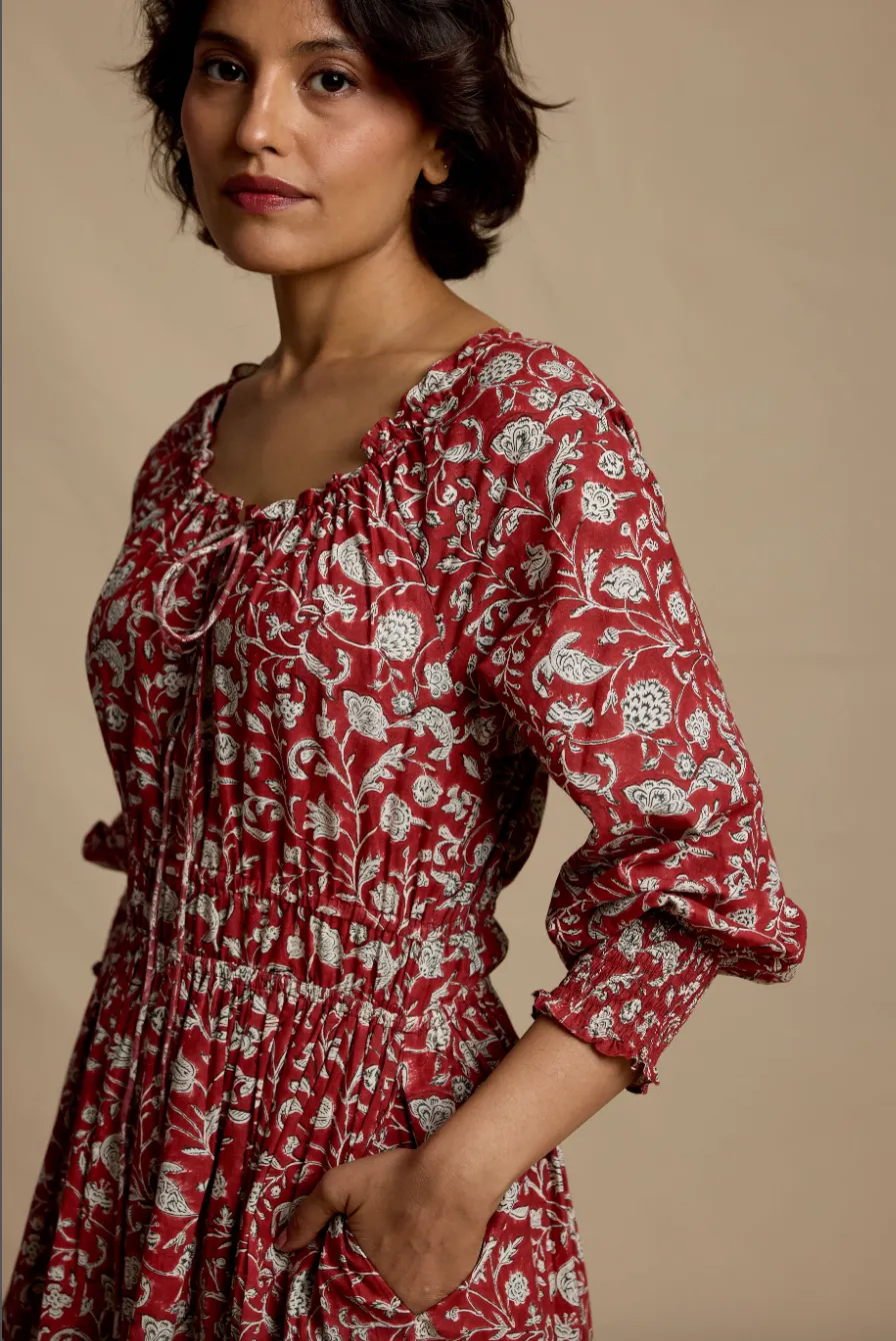 Camille Dress in Ruby Petal sold by Beau & Ro product image thumbnail 2