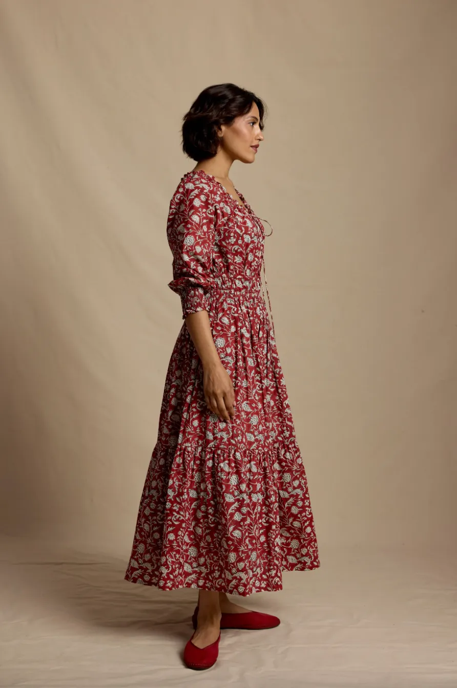 Camille Dress in Ruby Petal sold by Beau & Ro product image thumbnail 4