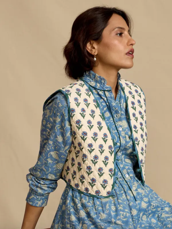 Pina Vest in Kashmir Flower / Dawn Petal sold by Beau & Ro
