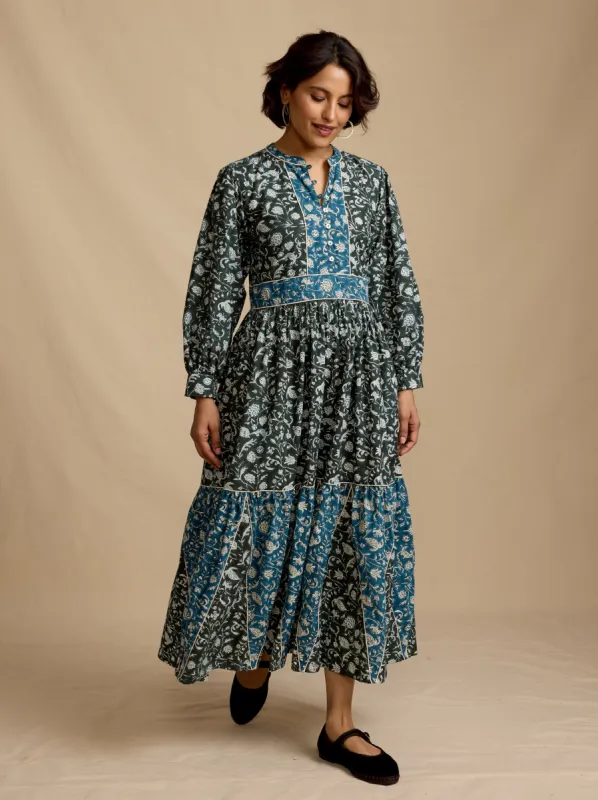 Bardot Dress in Midnight Petal sold by Beau & Ro