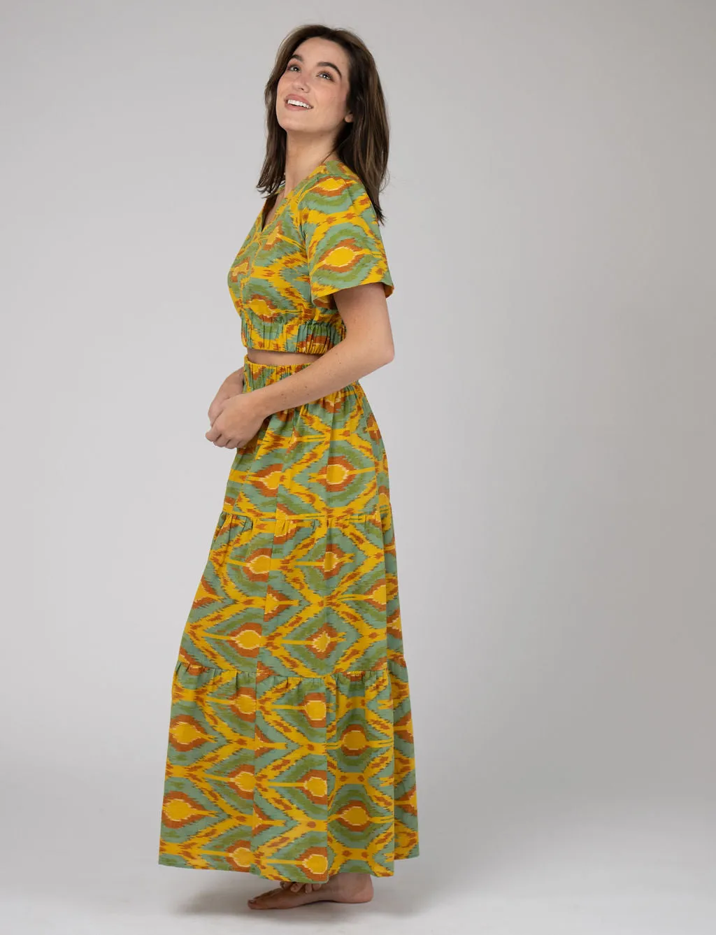 The Abby Top | Eco Yellow Ikat sold by Beau & Ro product image thumbnail 3