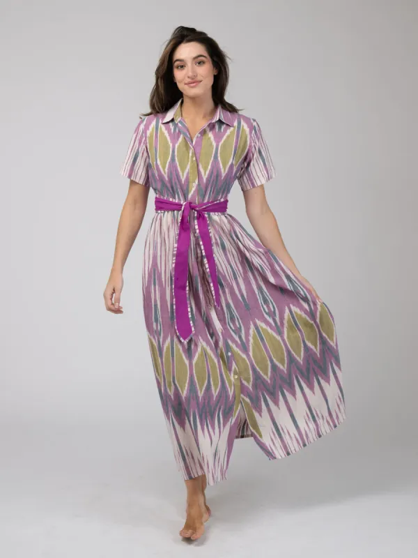 The Elle Maxi Dress | Eco Purple Ikat sold by Beau & Ro