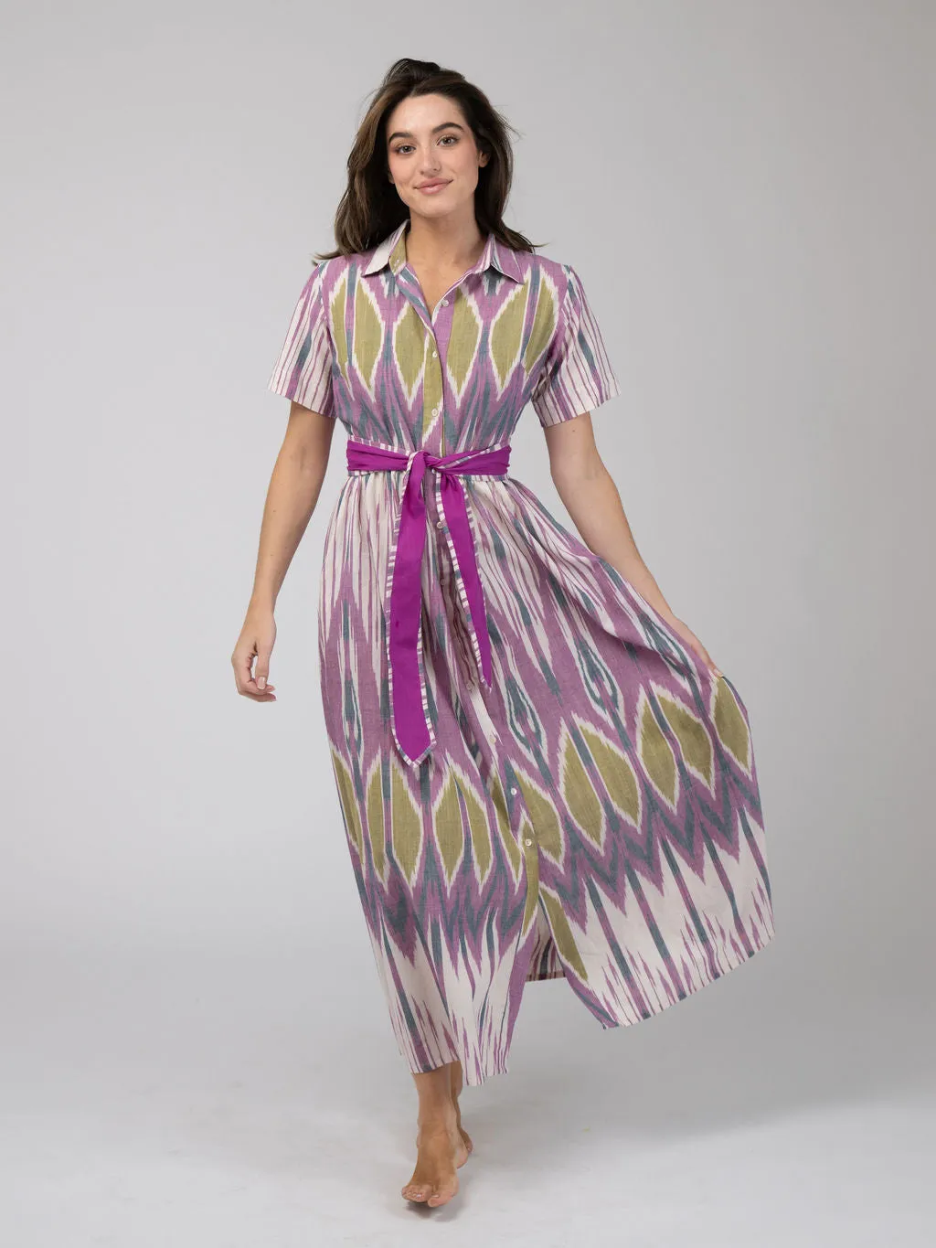 The Elle Maxi Dress | Eco Purple Ikat sold by Beau & Ro