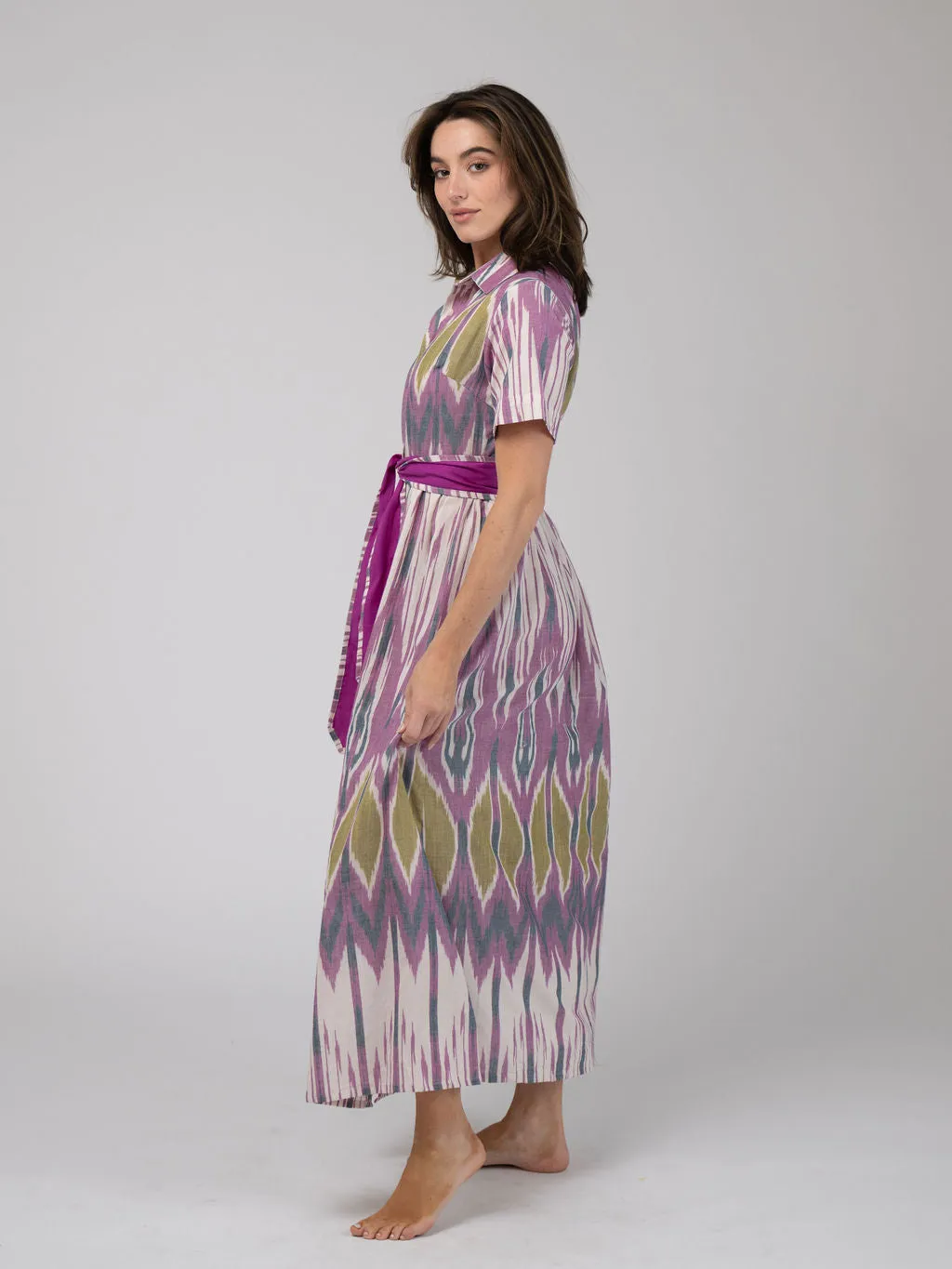 The Elle Maxi Dress | Eco Purple Ikat sold by Beau & Ro product image thumbnail 4