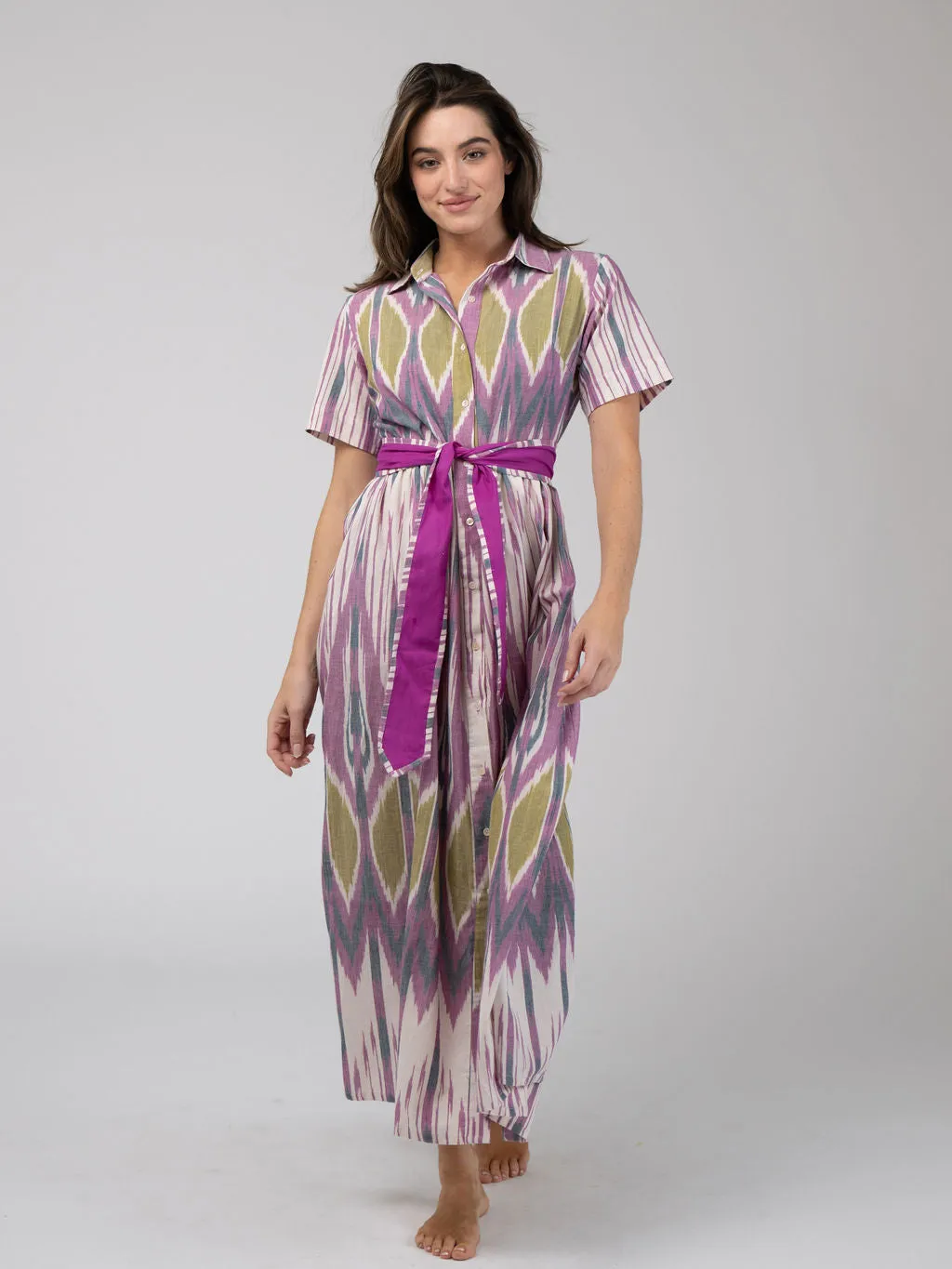 The Elle Maxi Dress | Eco Purple Ikat sold by Beau & Ro product image thumbnail 2