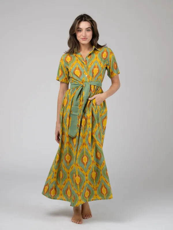 The Elle Maxi Dress | Eco Yellow Ikat sold by Beau & Ro