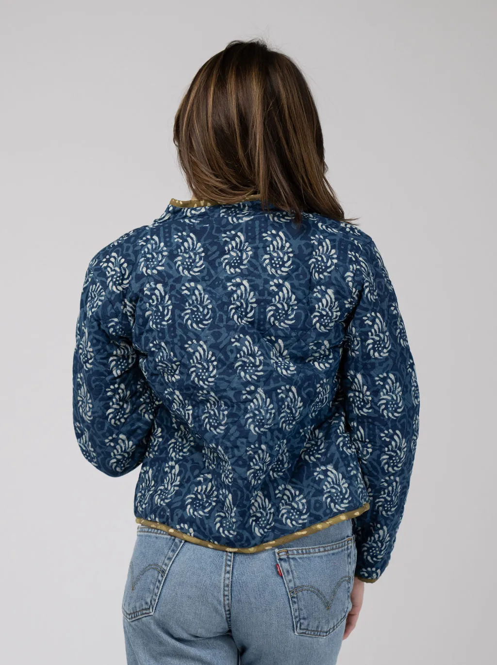 Quilted Cropped Jacket in Navy sold by Beau & Ro product image thumbnail 5