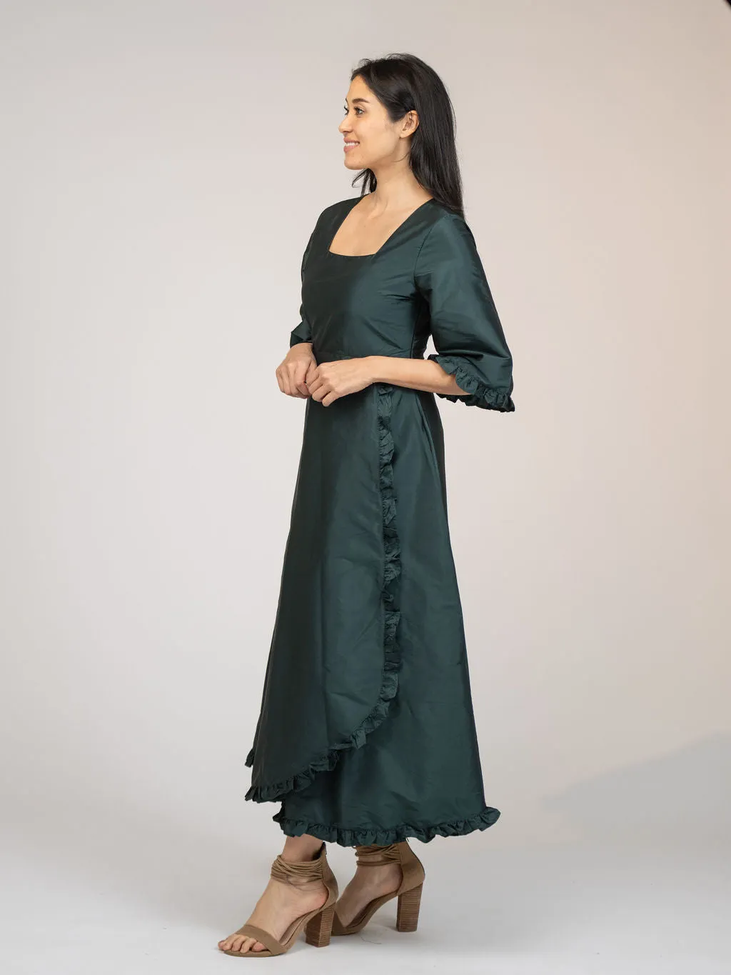 The Waverly Dress | Forest Taffeta sold by Beau & Ro product image thumbnail 3