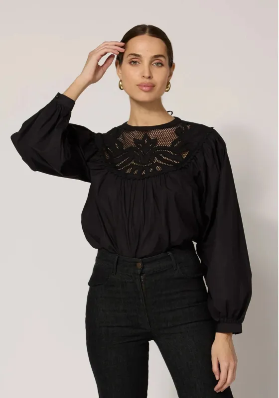 Raine Blouse in Black sold by Beau & Ro