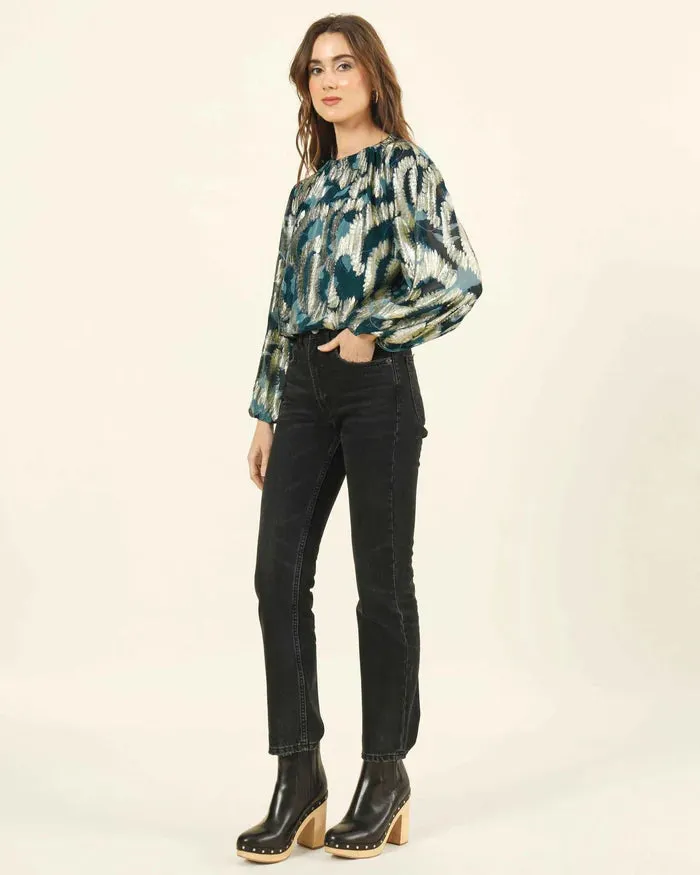 Ayla Blouse in Santari Peacock sold by Beau & Ro product image thumbnail 4