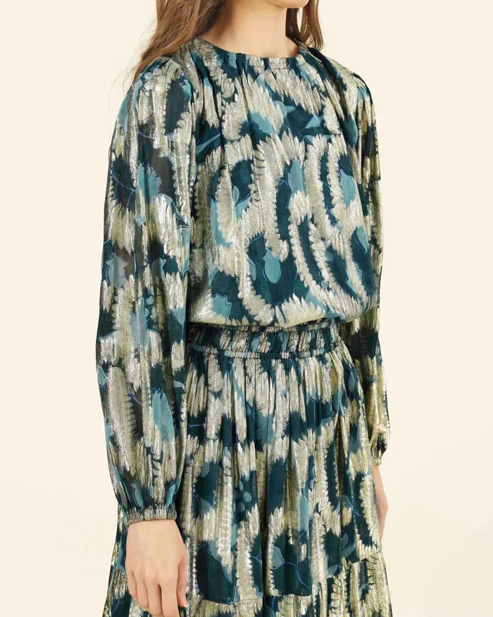 Ayla Blouse in Santari Peacock sold by Beau & Ro product image thumbnail 5