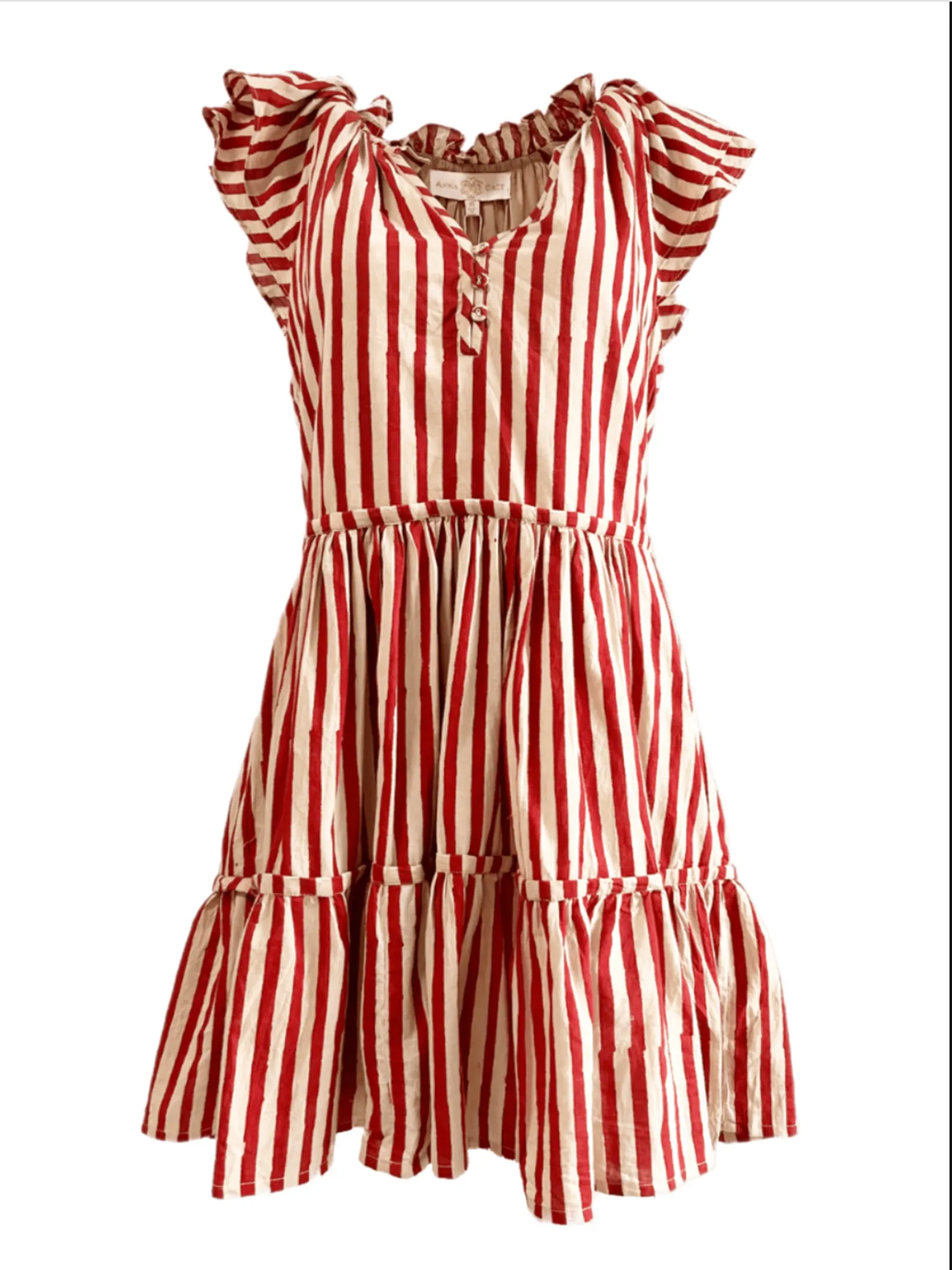Aimee Dress in Cherry Stripe sold by Beau & Ro