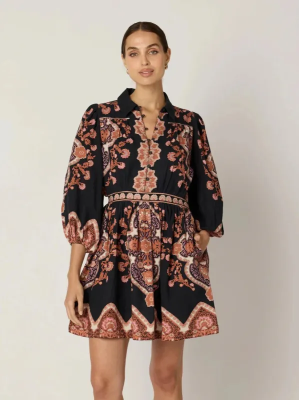 Leigh Mini Dress in Dark Lagos sold by Beau & Ro