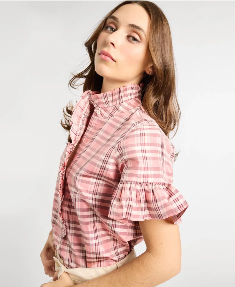 Vanessa Top in Sugarplum Plaid sold by Beau & Ro product image thumbnail 3