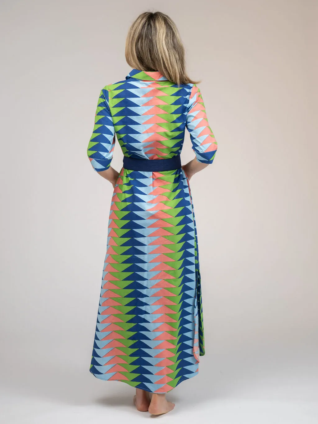 The Eloise Dress | Tropical Blockprint Bagru Triangle sold by Beau & Ro product image thumbnail 4