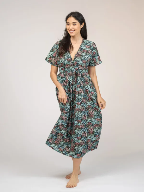 Retro Midi Dress | Tiny Black Garden sold by Beau & Ro