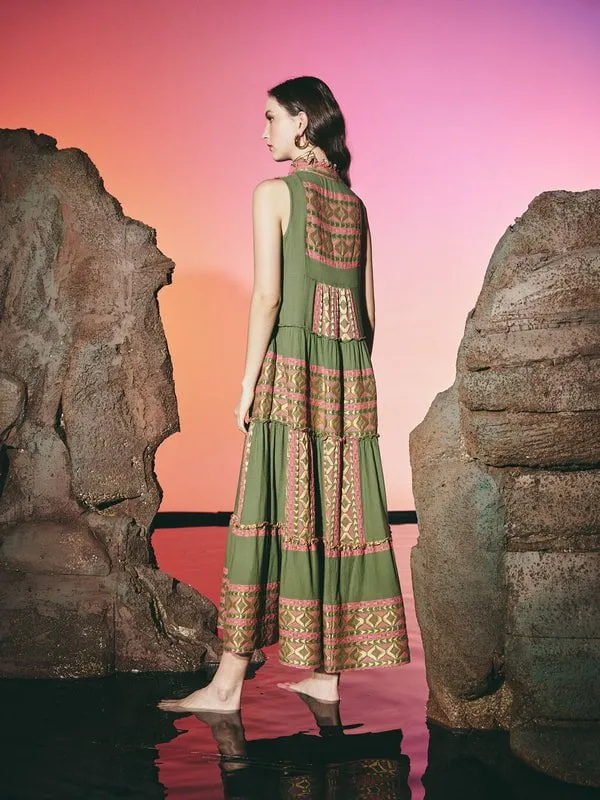 Pink Khaki Sleeveless Maxi Dress sold by Beau & Ro product image thumbnail 2