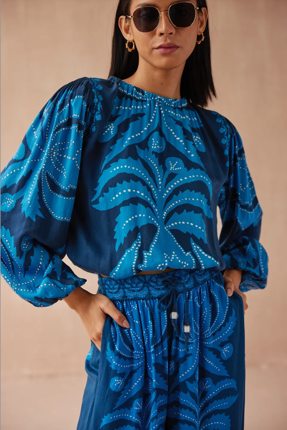 Ayla Blouse in Nikita Atlantic sold by Beau & Ro