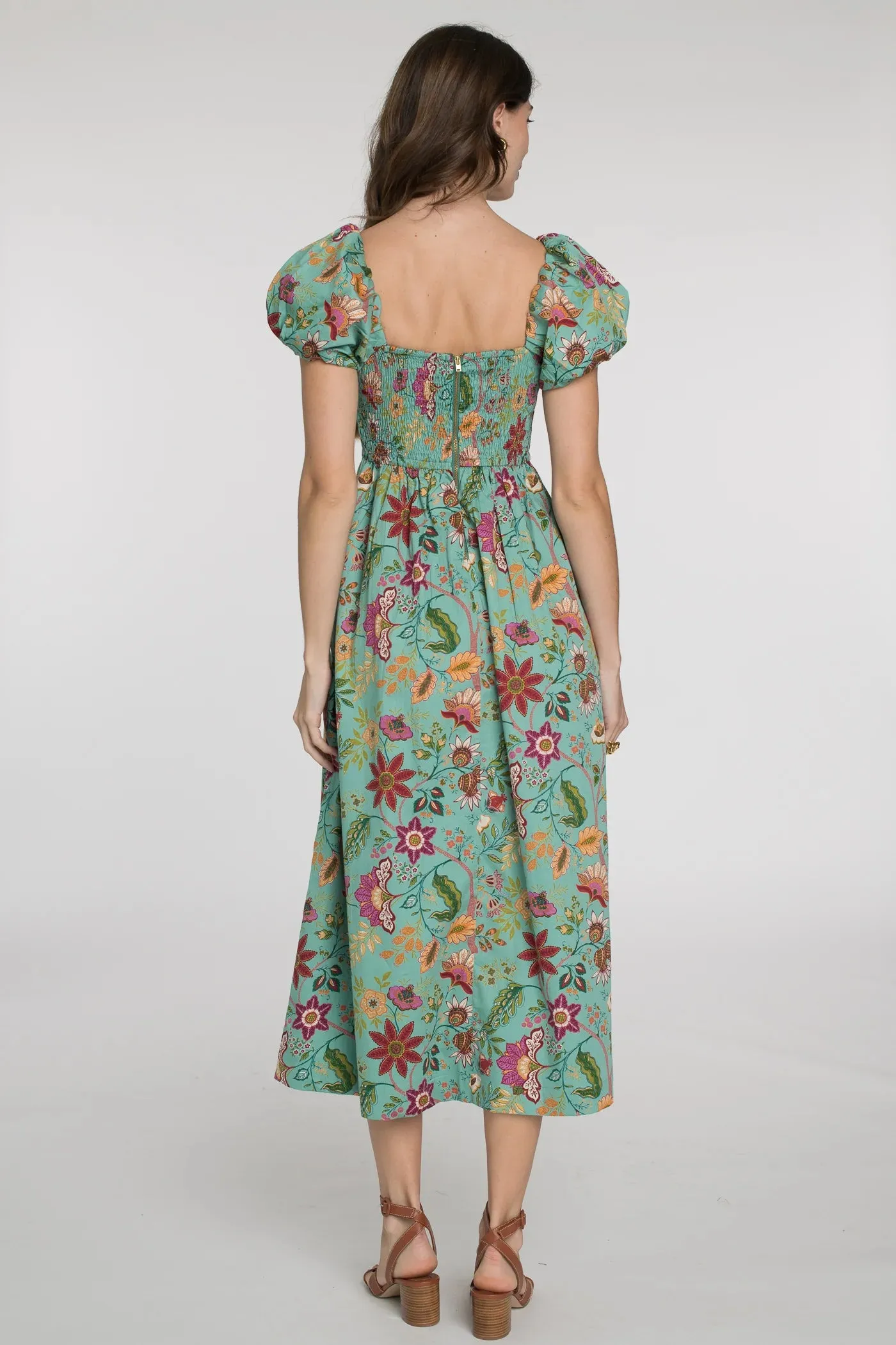 Allie Dress in Exotic Flower Aquamarine sold by Beau & Ro product image thumbnail 2