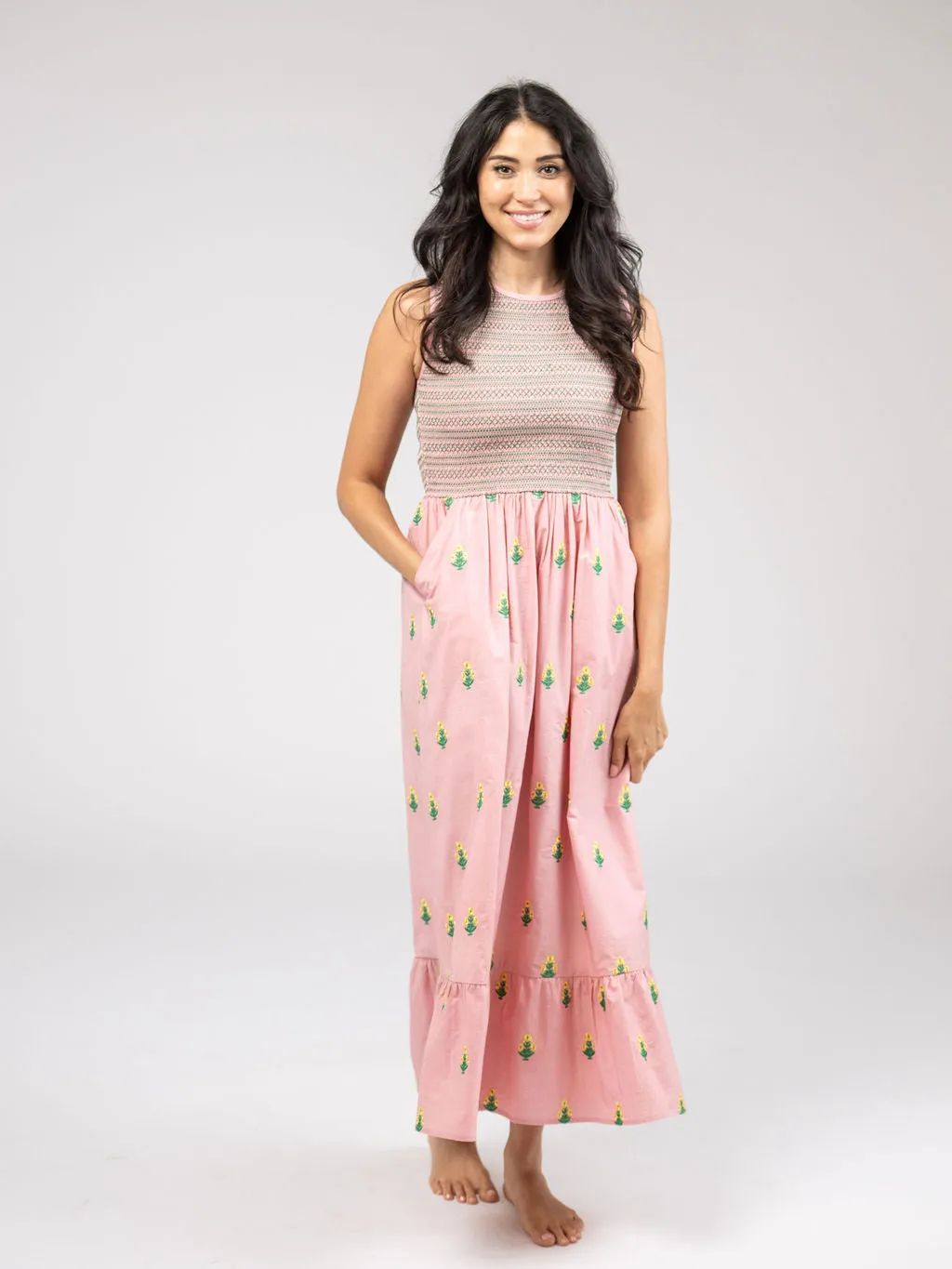 The Margot Dress | Pink Petite Floral sold by Beau & Ro