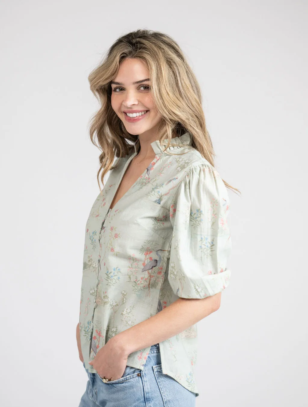 The Lily Top | Sage Mural sold by Beau & Ro product image thumbnail 3