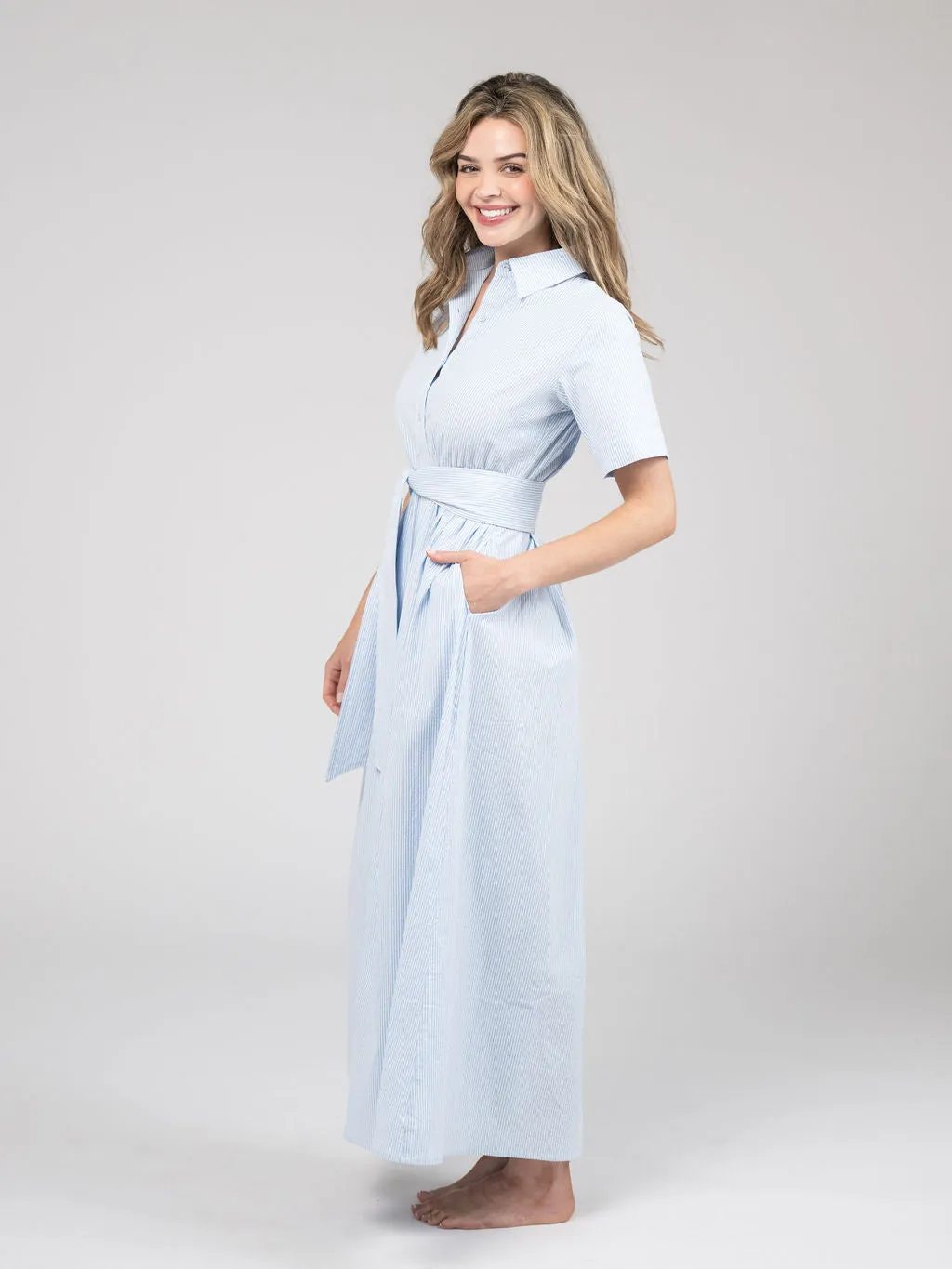 The Elle Maxi Dress | Seersucker sold by Beau & Ro product image thumbnail 3