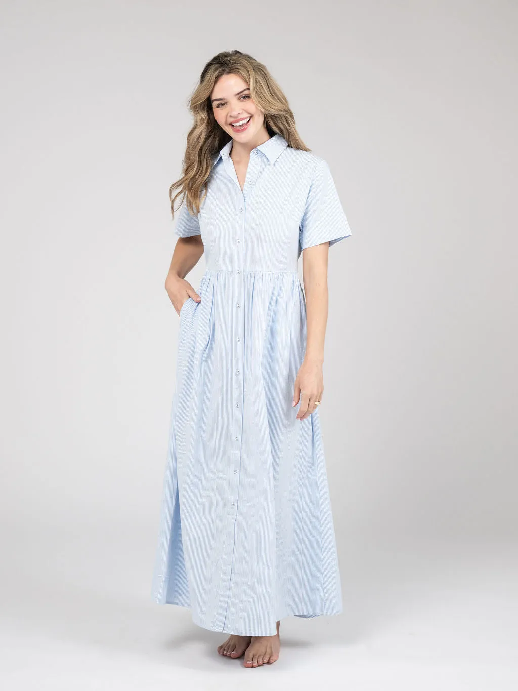 The Elle Maxi Dress | Seersucker sold by Beau & Ro product image thumbnail 5